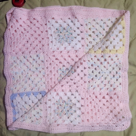 Other - Homemade Pastel Pink 42" By 42" Crochet Blanket